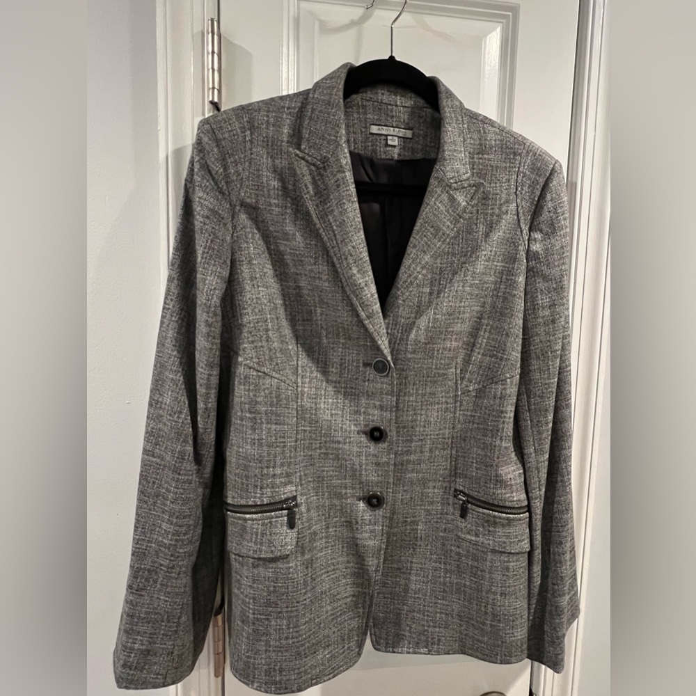Ann Klein Grey Blazer Jacket Size 10 Worn Once